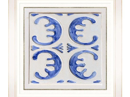 Κάδρο Folk Tiles III FA13250 50x50cm Blue MindTheGap Τετράγωνοι Ξύλο