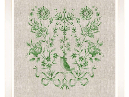 Κάδρο Embroidery Folk III FA13256 70x70cm Green MindTheGap Τετράγωνοι Ξύλο