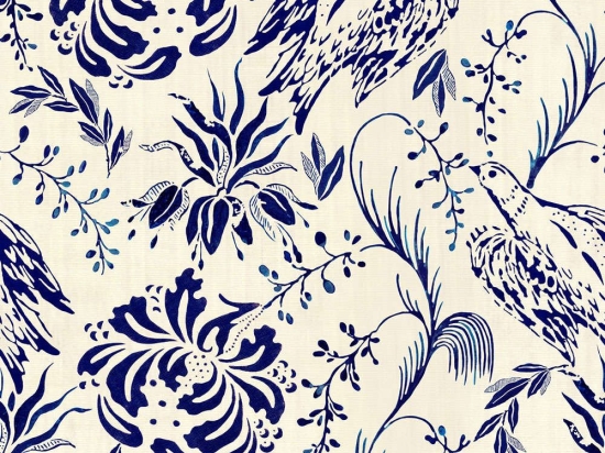 Ταπετσαρία Folk Embroidery Blueprint WP30013 Blue MindTheGap 52x1000cm