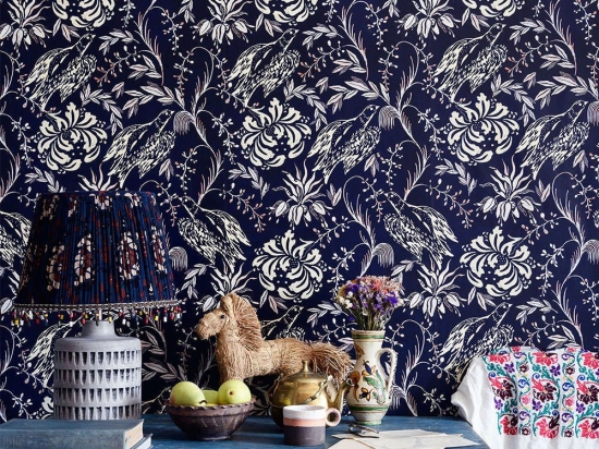 Ταπετσαρία Folk Embroidery Indigo WP30016 Indigo MindTheGap 52x1000cm