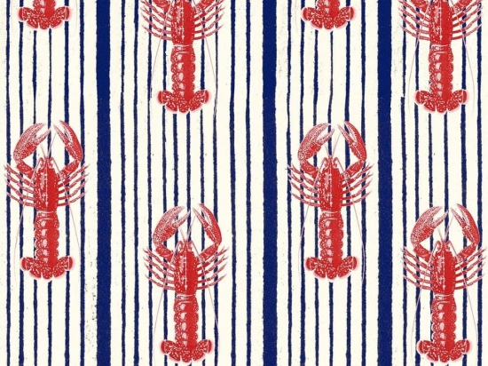 Ταπετσαρία Mediterranean Lobsters Wp30065 52X1000Cm White-Red Mindthegap 52x1000cm