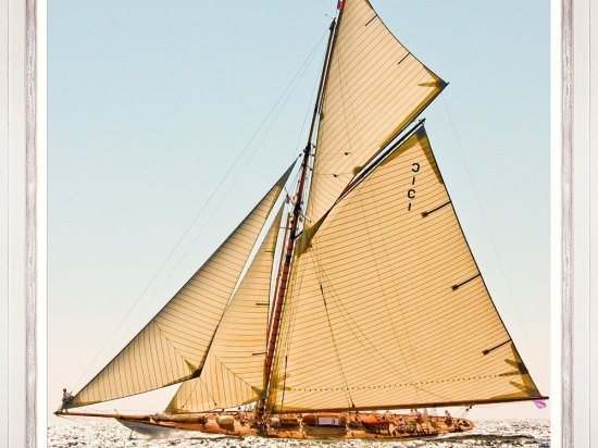 Κάδρο Sailing Race I Fa13387 70X70Cm Ciel-Beige Mindthegap Τετράγωνοι Ξύλο