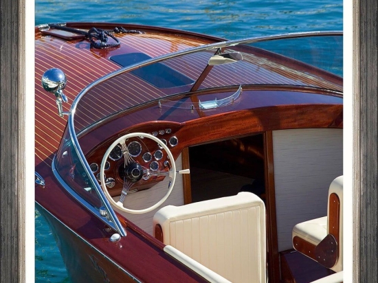 Κάδρο Speedboat I Fa13396 50X50Cm Brown-Blue Mindthegap Τετράγωνοι Ξύλο