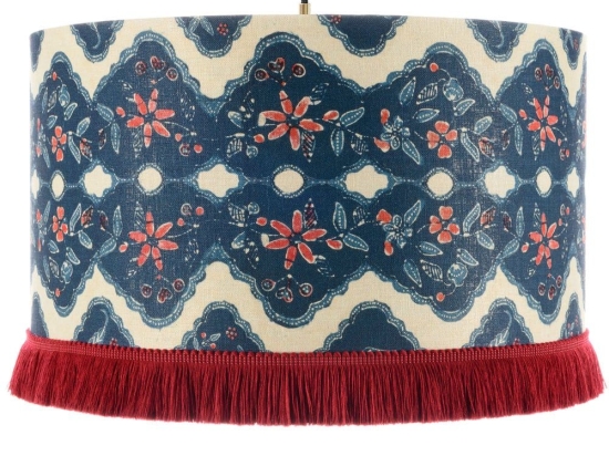 Φωτιστικό Οροφής Phoenicia Batik Cl50426 Ø45X28 E27 Blue-Red Mindthegap Μέταλλο,Ύφασμα