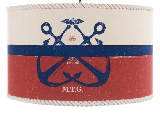 Φωτιστικό Οροφής Seaworthy Cl50405 Ø35X22 E27 White-Red-Blue Mindthegap Μέταλλο,Ύφασμα