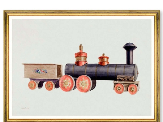 Κάδρο Toy Locomotive By John Fisk FA13484 70x50cm Multi MindTheGap Οριζόντιοι Ξύλο,Γυαλί