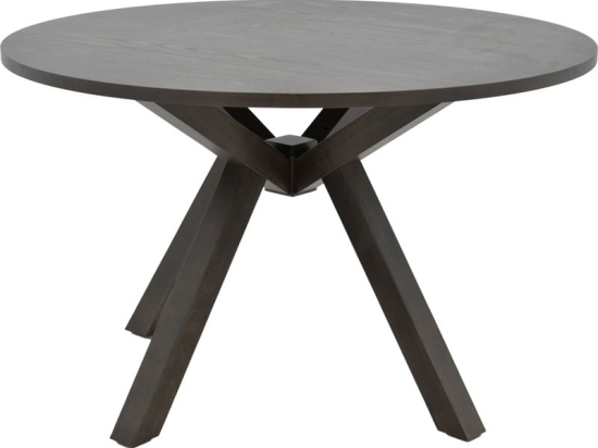 Τραπέζι Biron pakoworld φυσικό ξύλo rubberwood-ΜDF καφέ-ανθρακί Φ120x75εκ