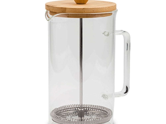Καφετιέρα Με Έμβολο Terrestrial 10-225-011 600ml Black-Clear Nava Γυαλί,Bamboo