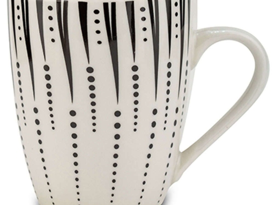 Κούπα Iris 10-099-316 350ml White-Black Nava Πορσελάνη
