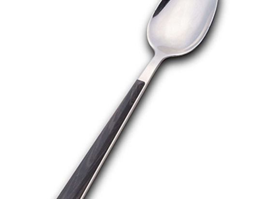 Κουτάλι Φαγητού Arya 10-123-040 20,4cm Silver-Black Nava Ανοξείδωτο Ατσάλι