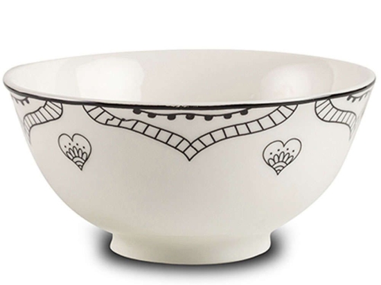 Μπωλ Δημητριακών Maya 10-099-355 Φ15,5x7cm 650ml White-Black Nava Πορσελάνη