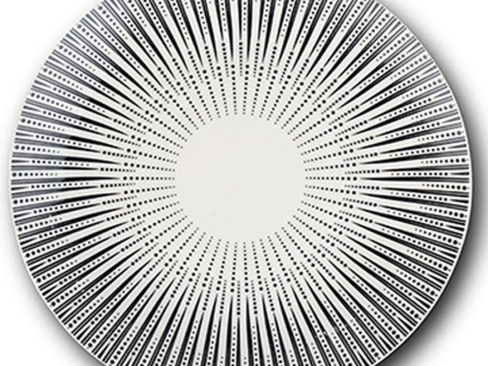Πιάτο Ρηχό Iris 10-099-311 Φ27x2,5cm White-Black Nava Πορσελάνη