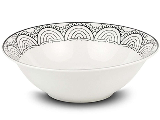 Σαλατιέρα Maya 10-099-354 Φ23x7,5cm White-Black Nava Large Πορσελάνη