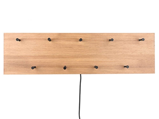 Κρεμάστρα Τοίχου 9 Θέσεων Romy 1400230 75x20x9,2cm Natural-Black Mirrors & More Μέταλλο,Ξύλο