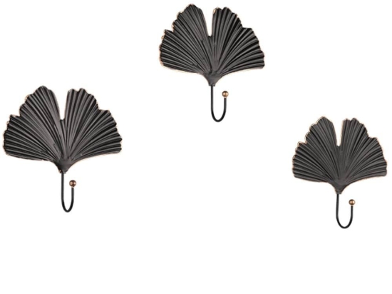 Κρεμάστρα Τοίχου Merle (Σετ 3Τμχ) 2300180 Black-Gold Mirrors & More Μέταλλο