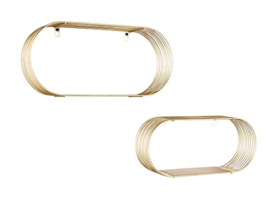 Ράφι Τοίχου Jessica (Σετ 2Τμχ) 2370179 Gold Mirrors & More