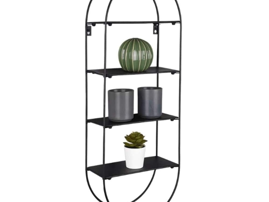 Ραφιέρα Τοίχου Nala 1830102 24x12x64cm Black Mirrors & More