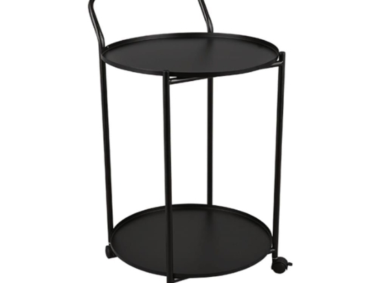 Τραπεζάκι Βοηθητικό Με Ρόδες Edda 2240102 39x68cm Black Mirrors & More