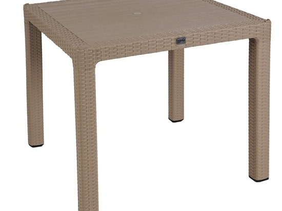Τραπέζι Explore pakoworld με UV protection PP cappucino 90x90x73.5εκ