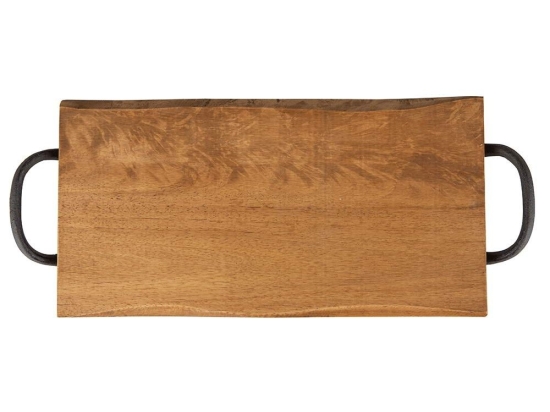 Πλατώ Σερβιρίσματος Με Λαβές 28022 40x20x2,5cm Natural T&G Μέταλλο,Ξύλο