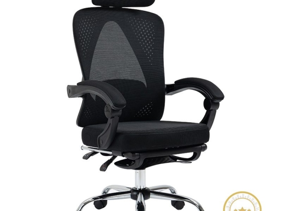Καρέκλα γραφείου διευθυντή με υποπόδιο Titan pakoworld Premium Quality ύφασμα-mesh χρώμα μαύρο