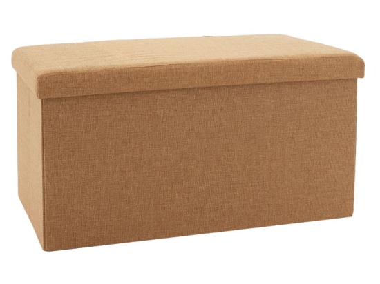 Σκαμπό-μπαούλο Greatness pakoworld ύφασμα μπεζ 76x38x38εκ