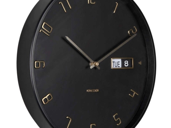 Ρολόι Τοίχου Data Flip KA5953BK Φ30x4,5cm Black Karlsson Αλουμίνιο