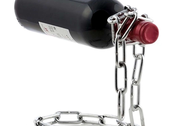 Βάση Κρασιού Αλυσίδα V0100809 18x14x19cm Chrome InnovaGoods Μέταλλο