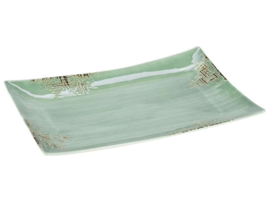 Πιατέλα Σερβιρίσματος Ορθογώνια Country 37.120.07 36x26cm Green Cryspo Trio Πορσελάνη