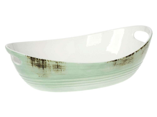 Πυρίμαχο Σκεύος Πορσελάνινο Country 37.120.79 37x23x10,2cm Green Cryspo Trio Πορσελάνη