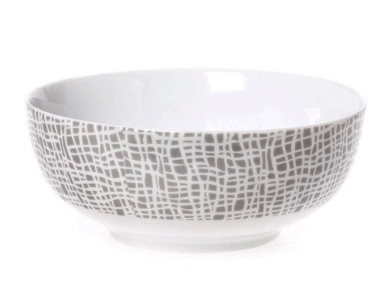 Μπωλ Δημητριακών Fashion 25.638.123 Φ16cm White-Grey Cryspo Trio Πορσελάνη
