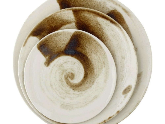 Σερβίτσιο Πιάτα Φαγητού (Σετ 20Τμχ) Splash 47.700.40 Beige-Brown Cryspo Trio 20 τμχ Πορσελάνη