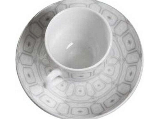 Φλυτζάνι Καφέ Με Πιατάκι Ovvio 25.627.17 100ml White-Grey Cryspo Trio Πορσελάνη