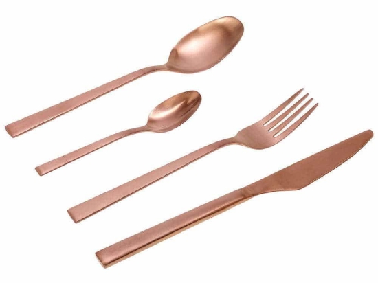 Μαχαιροπίρουνα Durable (Σετ 24Τμχ) 45.562.05 Rose Gold Cryspo Trio 24 τμχ Ανοξείδωτο Ατσάλι
