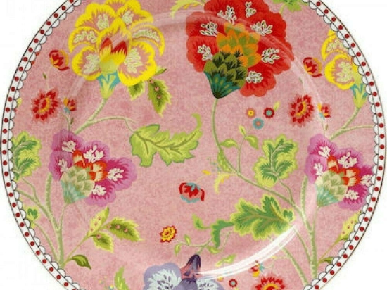 Πιάτο Φρούτου Floral Pink 14.221.03 Φ21cm Pink-Multi Cryspo Trio Πορσελάνη