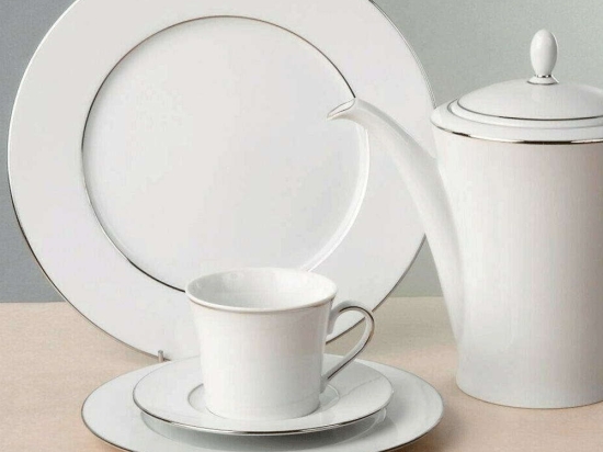 Σερβίτσιο Πιάτα Φαγητού Suzana II (Σετ 20Τμχ) 06.002.40P White-Platinum Cryspo Trio 20 τμχ Πορσελάνη