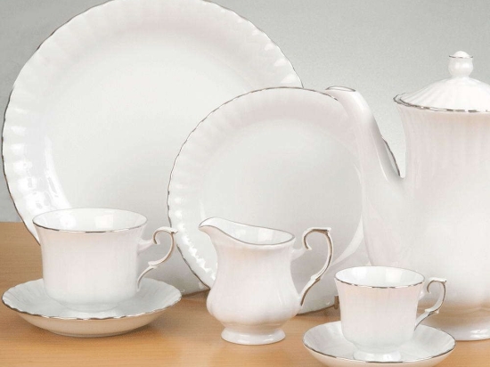 Σετ Τσαγιού Ivona (9Τμχ) 36.001.31P White-Platinum Cryspo Trio Πορσελάνη