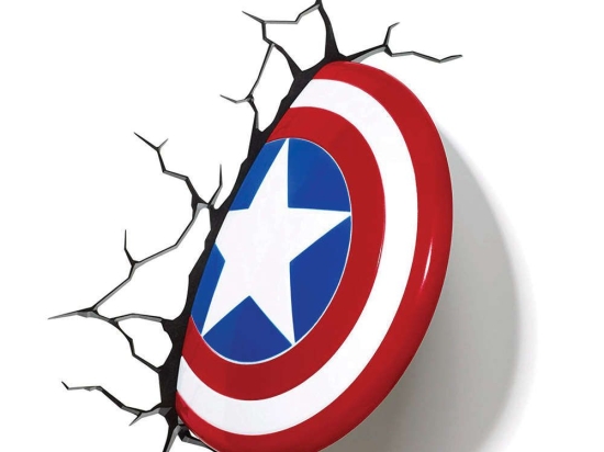 Φωτιστικό Τοίχου Παιδικό 3Dl Marvel Captain America Light 49463 Multi The Source