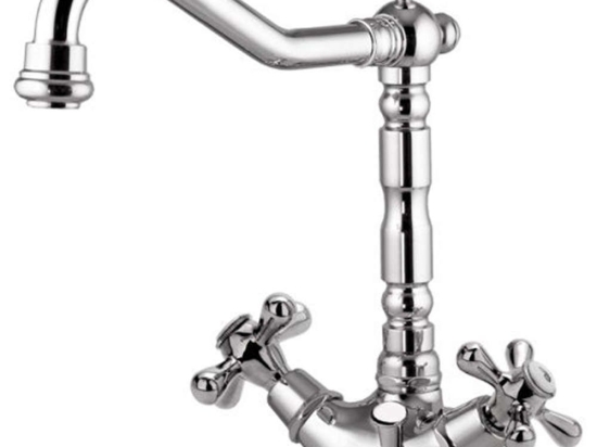 Μπαταρία Νιπτήρος Leda 23-1715 Βαλβίδα Με Κλικ Chrome Gloria Μέταλλο