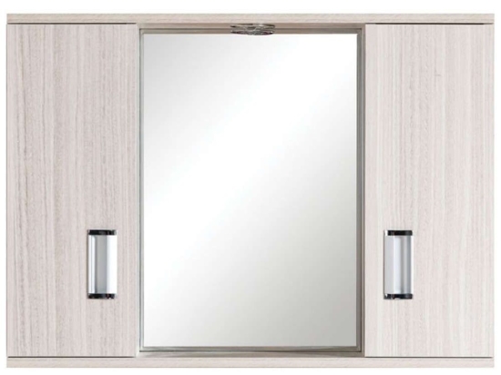 Καθρέπτης Μπάνιου Με Ντουλάπι Fino 40-0008 72x55x13,5cm Με Ένα Φως Terra Gloria PVC