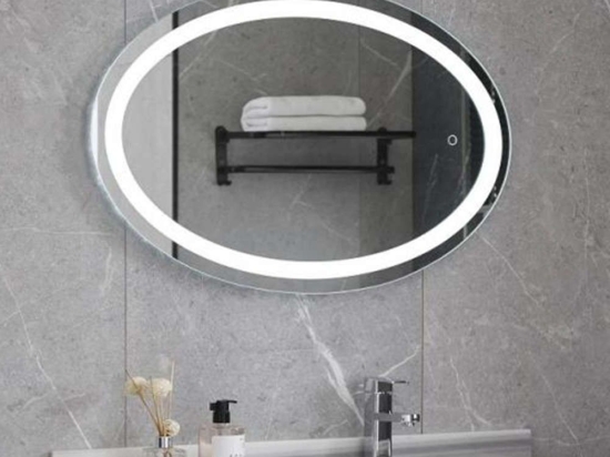 Καθρέπτης Μπάνιου Σκέτος Ovale 77-0120 Με Φως Led Touch 60x80cm Clear Gloria Γυαλί