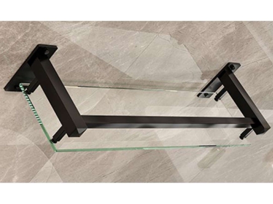 Εταζέρα Μπάνιου Erica 38-8921 60x12x6mm Black Gloria Μέταλλο,Γυαλί