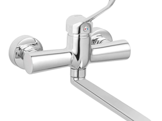 Μπαταρία Κουζίνας Εντοιχισμού Για ΑΜΕΑ Algeo BAGM5 Chrome Ferro Μέταλλο