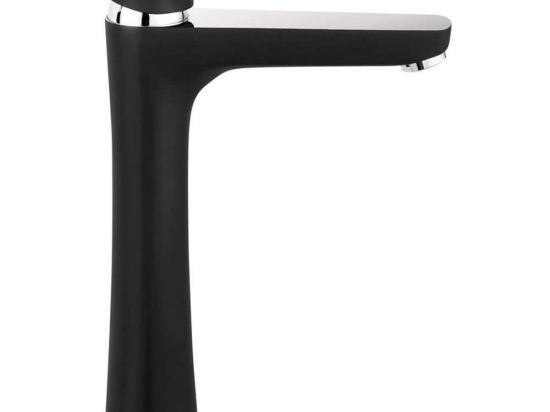 Μπαταρία Νιπτήρος Υψηλή Algeo Square BAQ2LBLC Black-Chrome Ferro Μέταλλο
