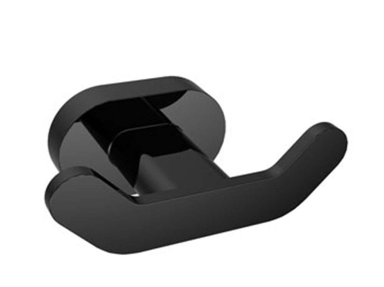 Άγκιστρο Μπάνιου Διπλό New Oval 75055-B 8x3cm Black Karag Μέταλλο