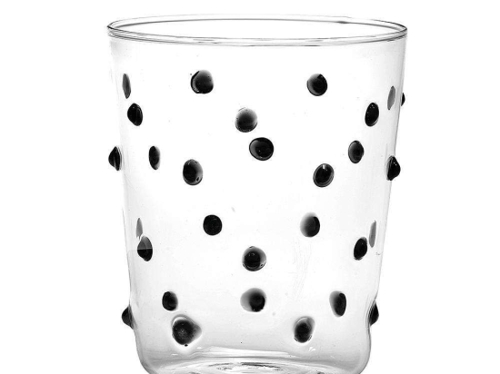 Ποτήρι Νερού Party PY00102 450ml Black-Clear Zafferano Γυαλί