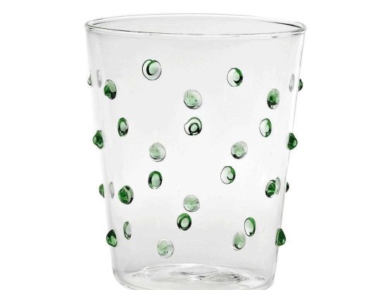Ποτήρι Νερού Party PY00113 450ml Green-Clear Zafferano Γυαλί