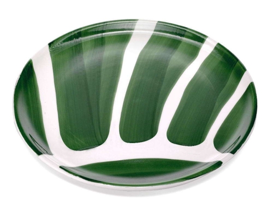Πιατέλα Σερβιρίσματος Στρογγυλή Striche SK00713 Φ33cm White-Green Zafferano Κεραμικό