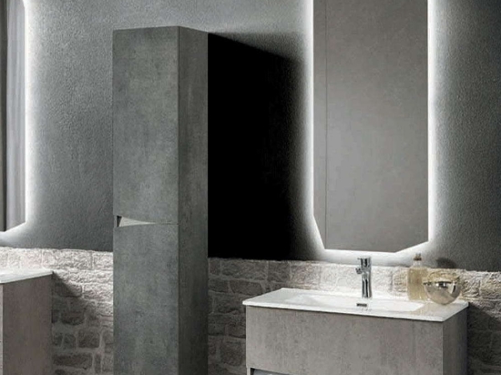 Στήλη Μπάνιου Δεξιά Laguna 34x33x160cm Anthracite Bluelife Μελαμίνη
