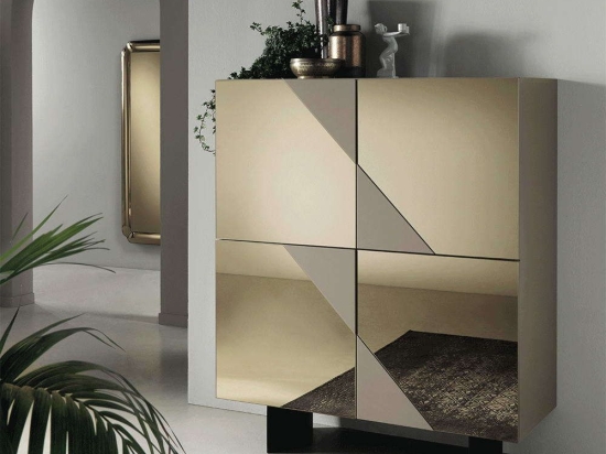 Μπουφές Arte 120x50x140cm Warm Grey-Gold Capodarte